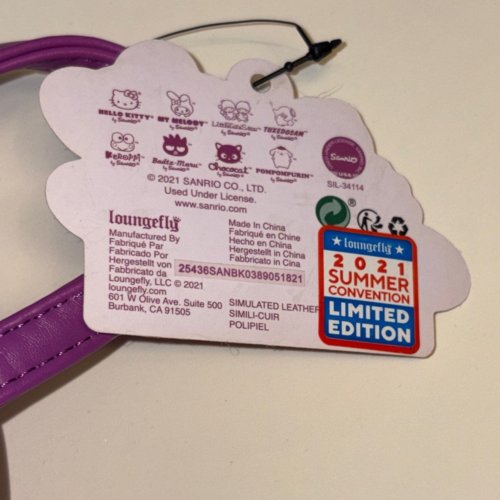 NWT Sanrio Loungefly Purple Backpack - Picture 7 of 9